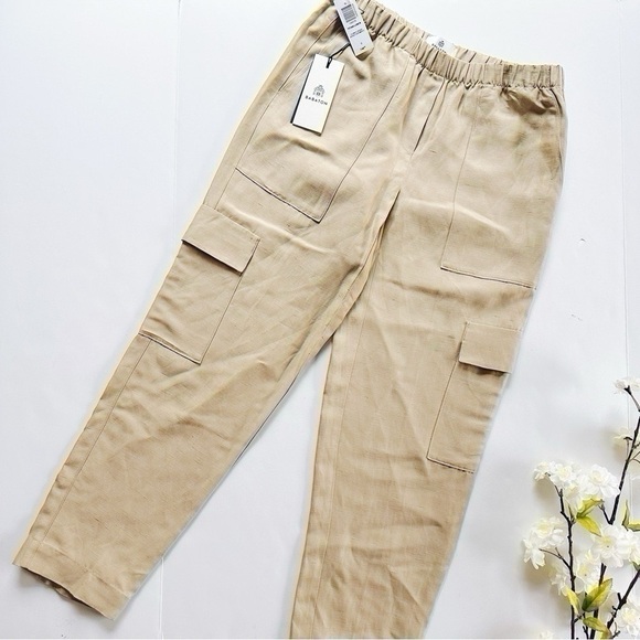 Aritzia Pants - Aritzia Babaton Titan Linen Cargo Pants Humus Beige